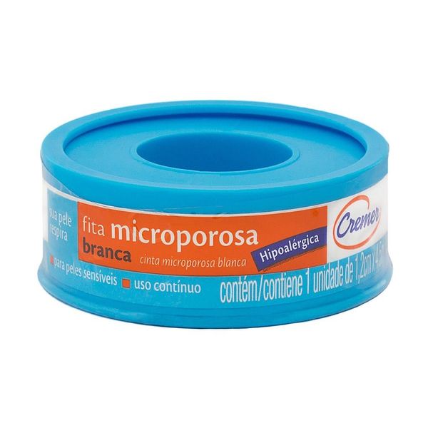 Fita Microporosa Cremer Branca Hipoalérgica 1,2cm x 4,5m