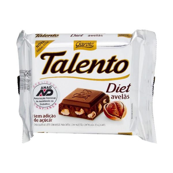 Chocolate Talento Diet Avelã 25g