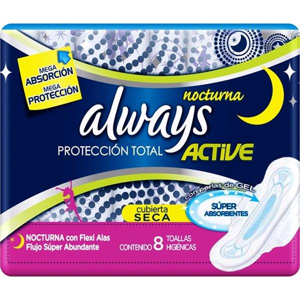 Absorvente com Abas Always c/ 8 Proteção Total Active Noturno
