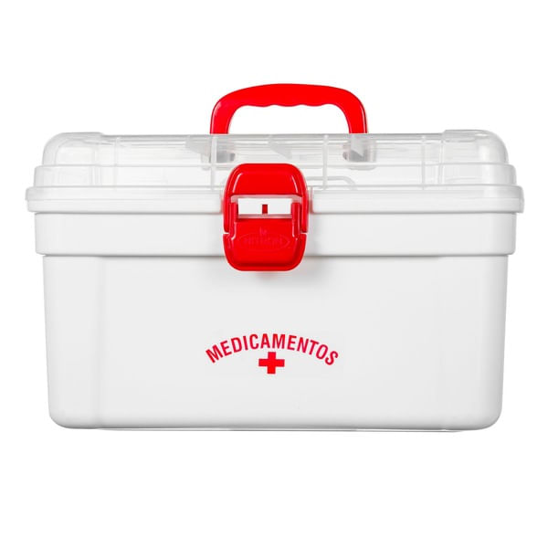 Maleta Medicamentos Mega Kit Primeiro Socorros 23 X 37 X 22Cm