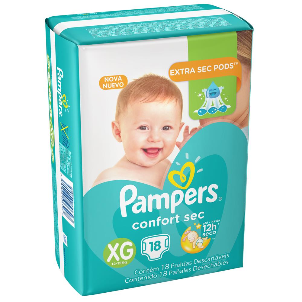 Fralda Pampers Confort Sec Xg 18 Unidades Farma 22