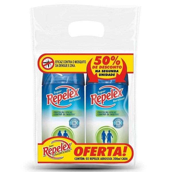 Kit Repelente Repelex Family Care Aerossol 200ml com 50% de Desconto na Segunda Unidade