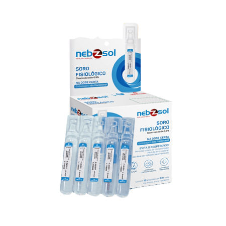 Nebzsol Soro Fisiológico Cloreto de Sódio 0,9% 10 Ampolas de 5ml cada