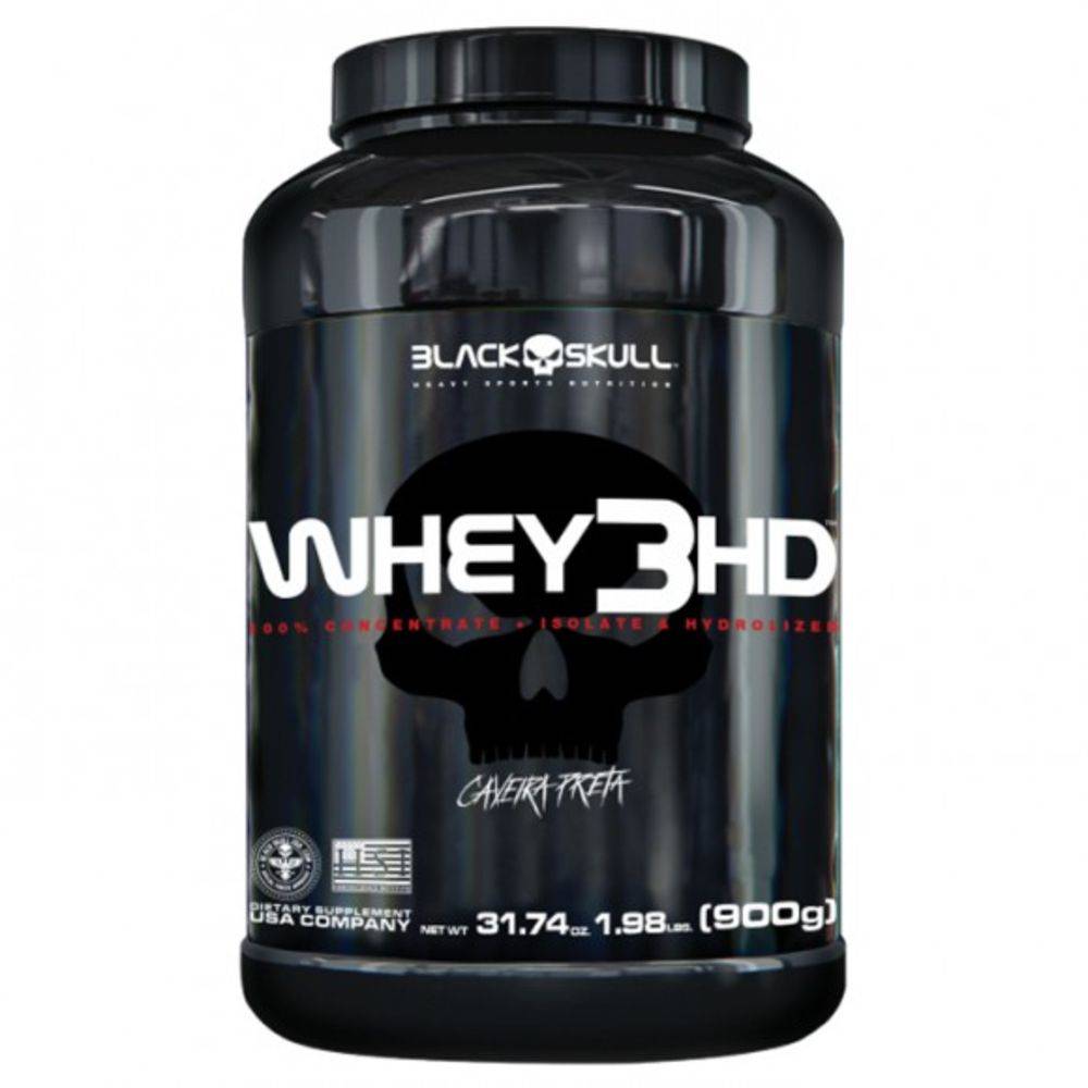 WHEY 3DH CAVERA PRETA S/CHOC 900G