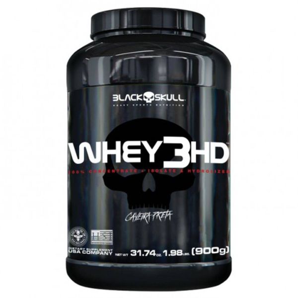 Whey 3 HD Black Skull Caveira Preta Sabor Baunilha 900g