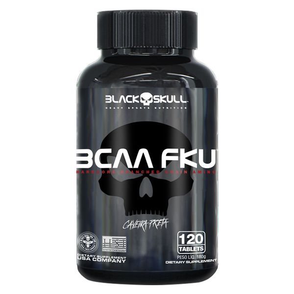 BCAA FKU Black Skull Caveira Preta 120 Tabletes