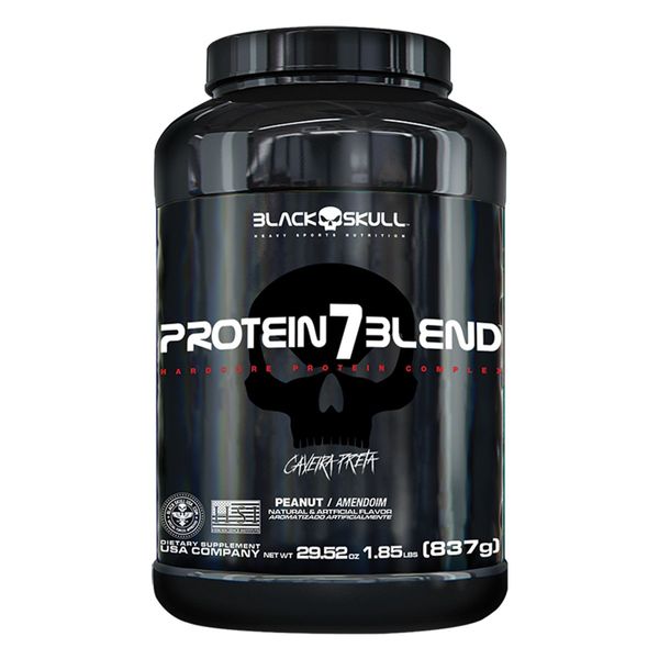 Protein 7 Blend Black Skull Caveira Preta Sabor Amendoim 837g