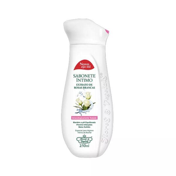 Sabonete Íntimo Flores e Vegetais Extrato de Rosas Brancas 250ml
