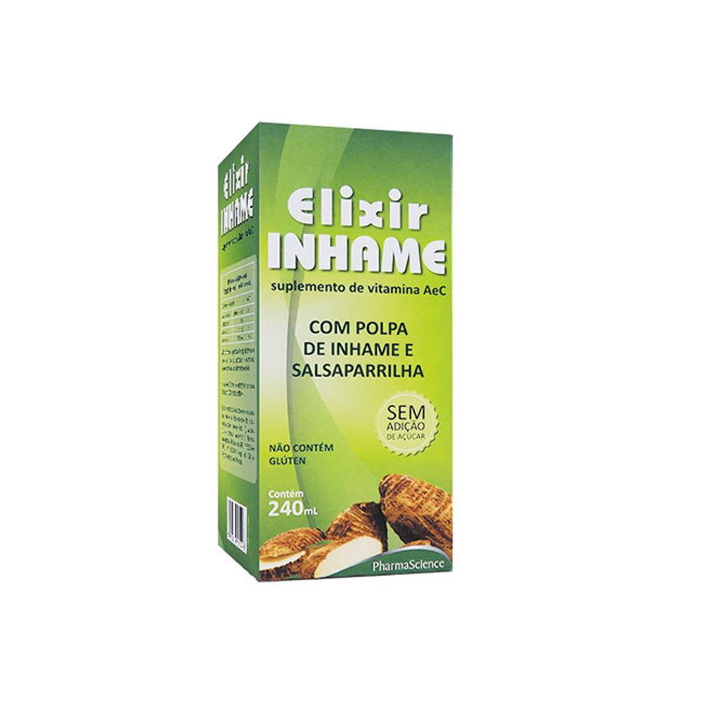 Elixir Inhame Pharmascience Sabor de Inhame e Salsaparrilha 240ml ...