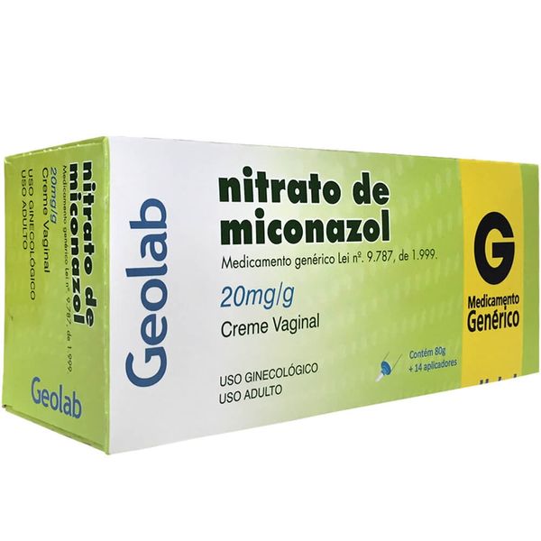 Nitrato de Miconazol 20mg Creme Vaginal 80g + 14 aplicadores Genérico Geolab