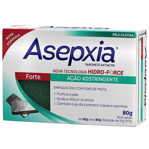 Asepxia Sabonete Antiacne Facial e Corporal Fórmula Forte 80g