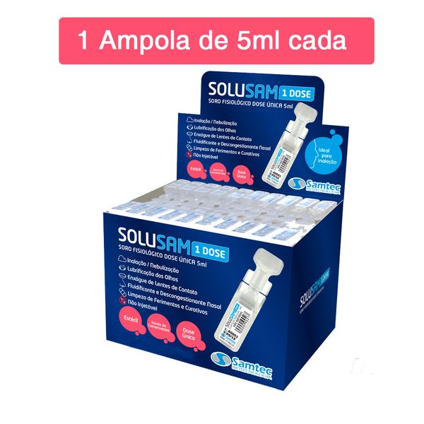 Soro Fisiológico 0,9% Solusam Frasco 5ml