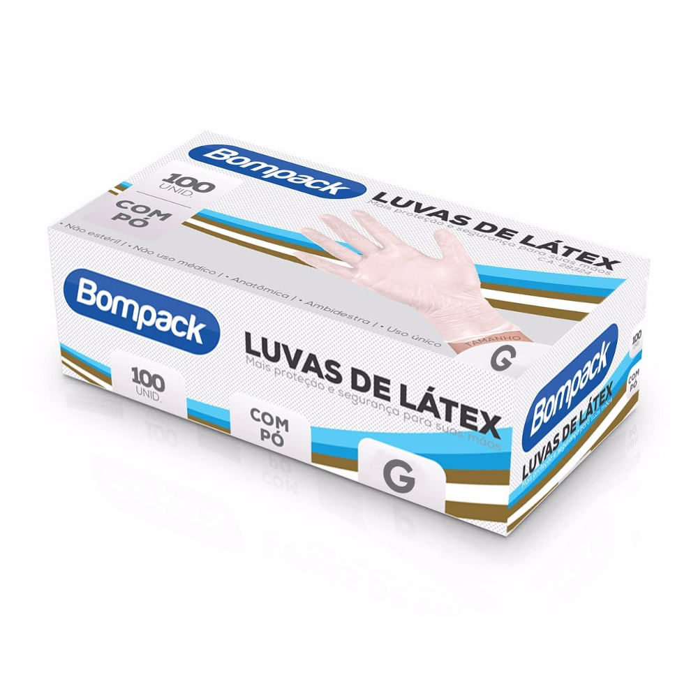 LUVA LATEX BOMPACK C PO G