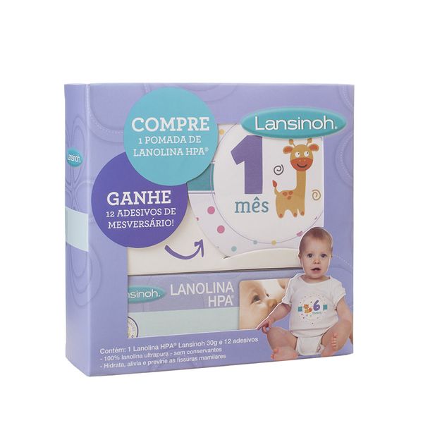 Pomada Lanolina HPA Lansinoh 30g Ganhe 12 Adesivos de Mesversário