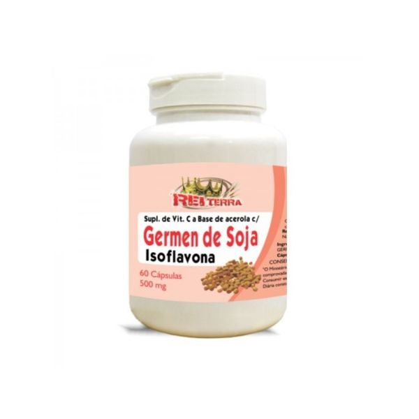 Germen de Soja Isoflavona 500mg Rei Terra 60 Cápsulas