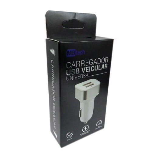 Carregador Veicular Universal MB Tech 2 Saídas USB
