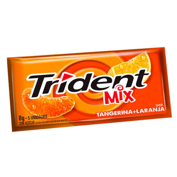 Chiclete Trident Mix Tangerina e Laranja 8g 5 Unidades