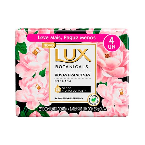 Sabonete em Barra Lux Botanicals Rosas Francesas Leve Mais Pague Menos 4 Unidades de 85g cada