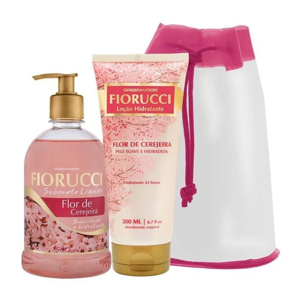 Kit Sabonete Líquido + Loção Hidratante Fiorucci Flor de Cerejeira
