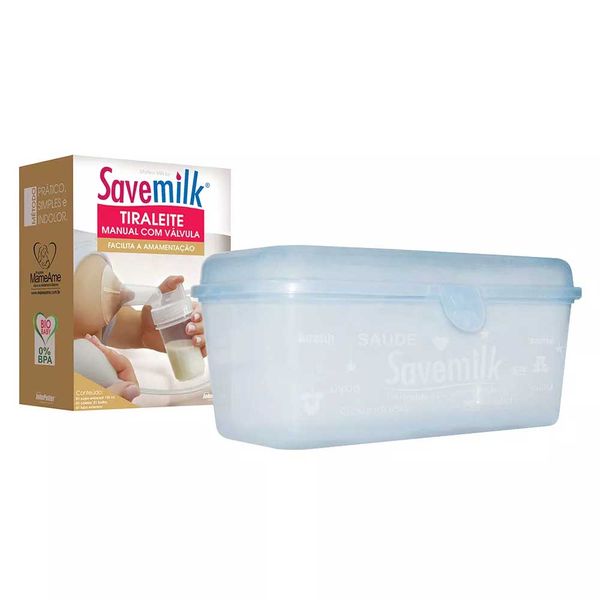 Tira Leite Manual Savemilk com Válvula + Grátis Porta Tira Leite