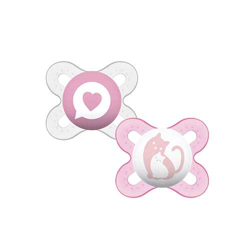 Chupeta MAM Start Girls Bico Simétrico Silicone Tamanho 1 de 0-2 Meses 2 Unidades