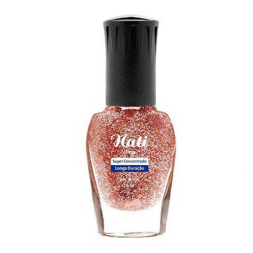 Esmalte Nati Glitter Incolor Rosa