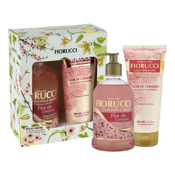 Kit Fiorucci Par Perfeito Flor de Cerejeira Sabonete Líquido 500ml + Loção Hidratante 200ml
