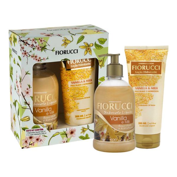 Kit Fiorucci Par Perfeito Vanilla e Milk Sabonete Líquido 500ml + Loção Hidratante 200ml