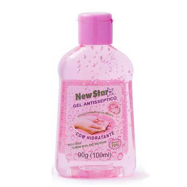 Gel Antisséptico para as Mãos New Star Rosas com Hidratante 100ml