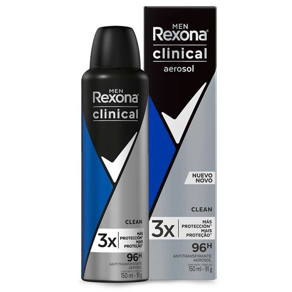 Desodorante Aerosol Rexona Men Clinical Clean Antitranspirante 96h ...