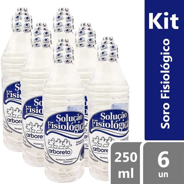 Soro Fisiológico Arboreto Kit com 6 de 250ml