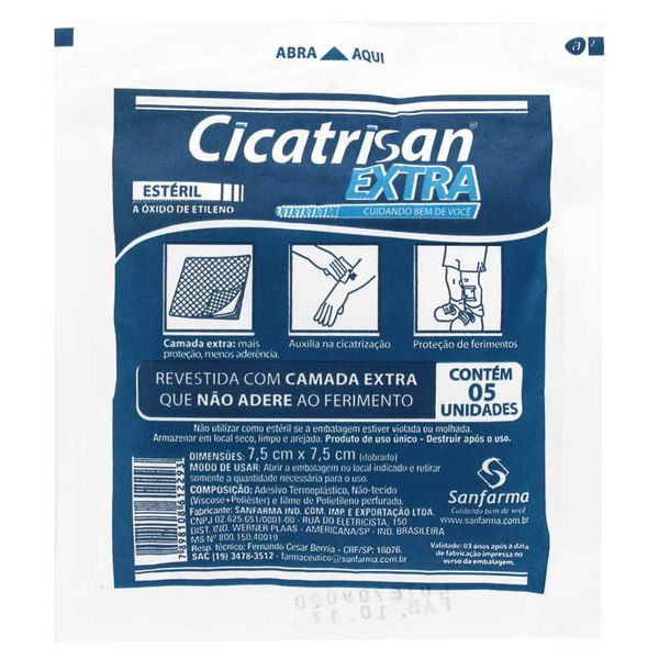 Compressa de Gaze Cicatrisan Estéril não Aderente 5 Unidades