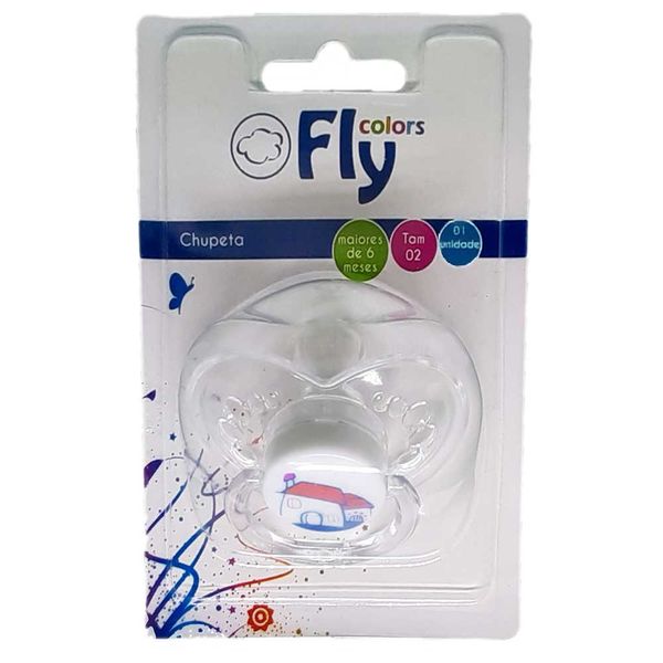 Chupeta Fly Colors Bico de Silicone Redondo Tamanho 2 Soft Cores Sortidas
