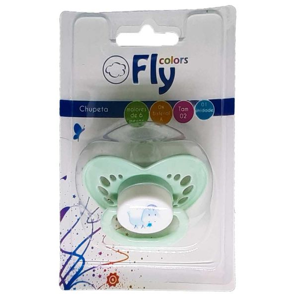 Chupeta Fly Colors Bico de Silicone Redondo Tamanho 2 Soft Cores Sortidas