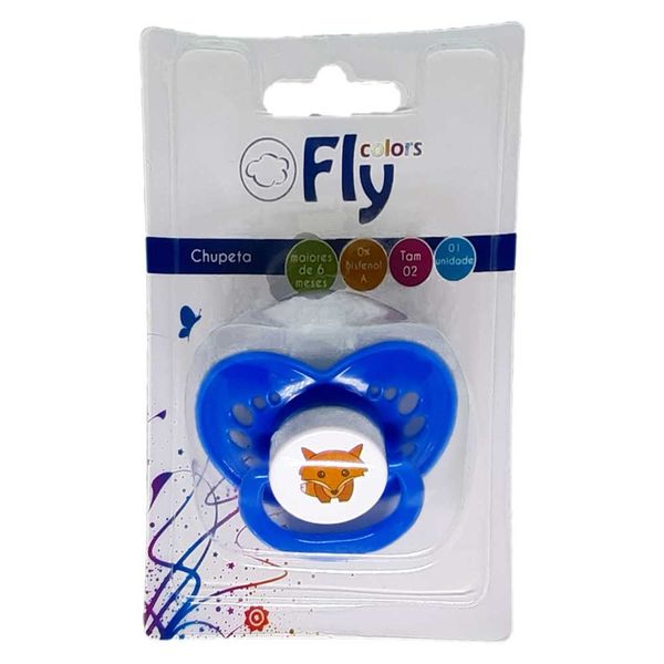 Chupeta Fly Colors Bico de Silicone Ortodôntica Tamanho 2 Soft Cores Sortidas Ref 611