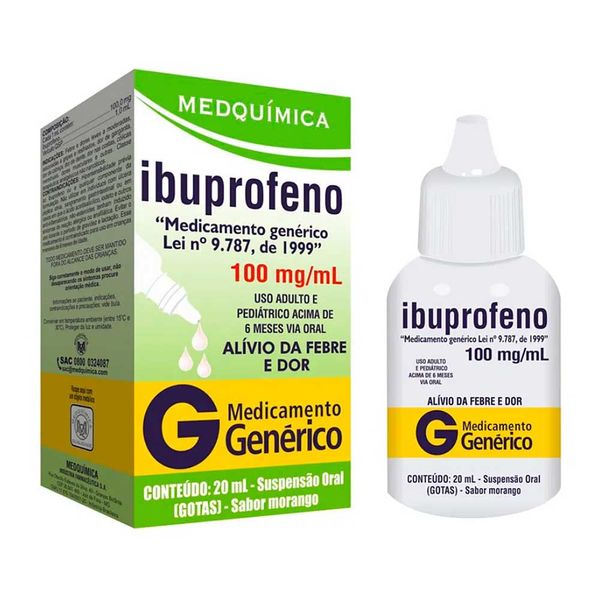 Ibuprofeno 100mg Gotas 20ml Genérico Medquímica