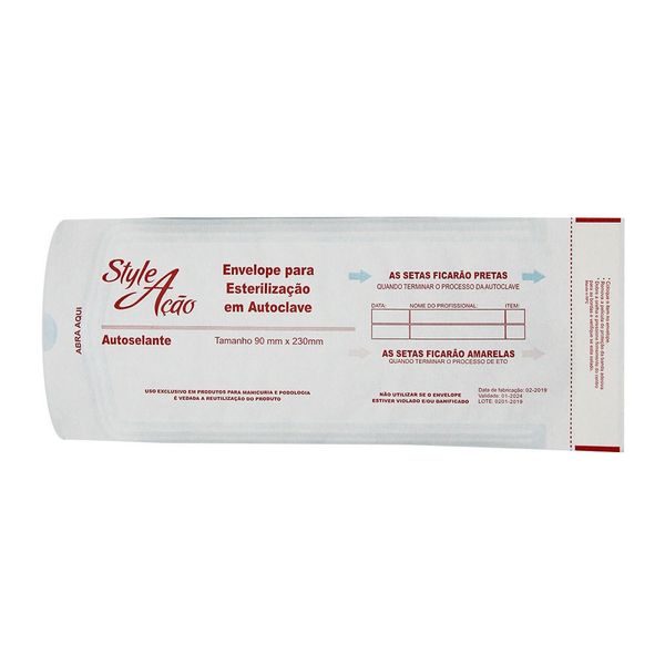 Envelope para Esterilização em Autoclave Style Ação 90x230mm 50 Unidades