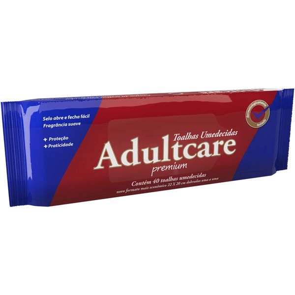 Toalhas Umedecidas Adultcare Premium 40 Unidades