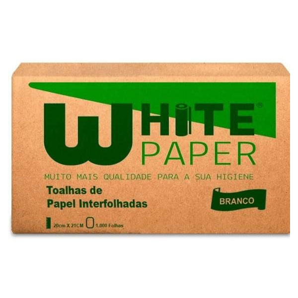 Toalhas de Papel Interfolhadas White Paper Branco 20x21cm 1000 Folhas