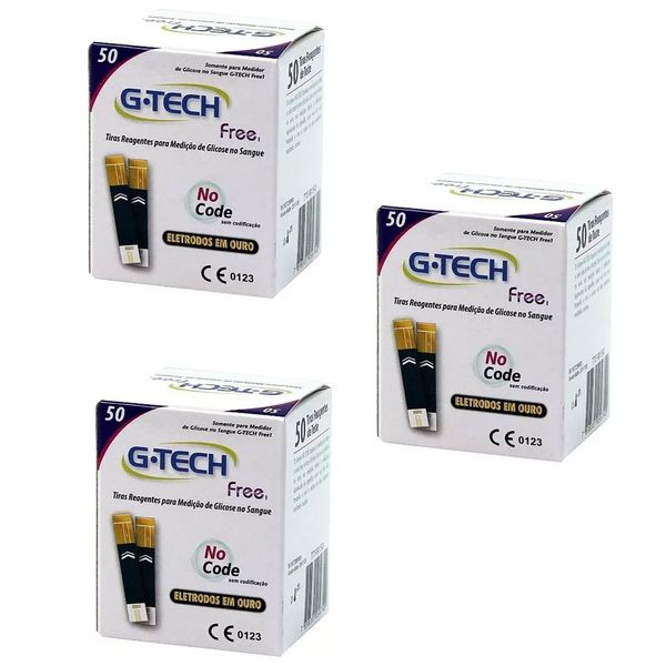 Kit Tiras para Teste de Glicemia G-Tech Free 1 150 Unidades