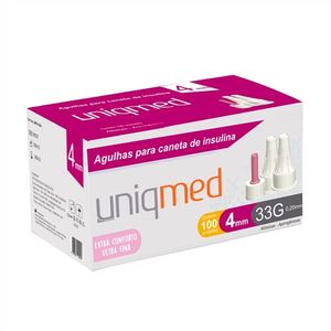 Agulha-para-Caneta-de-Insulina-Uniqmed-33G-4mm-com-100-Unidades