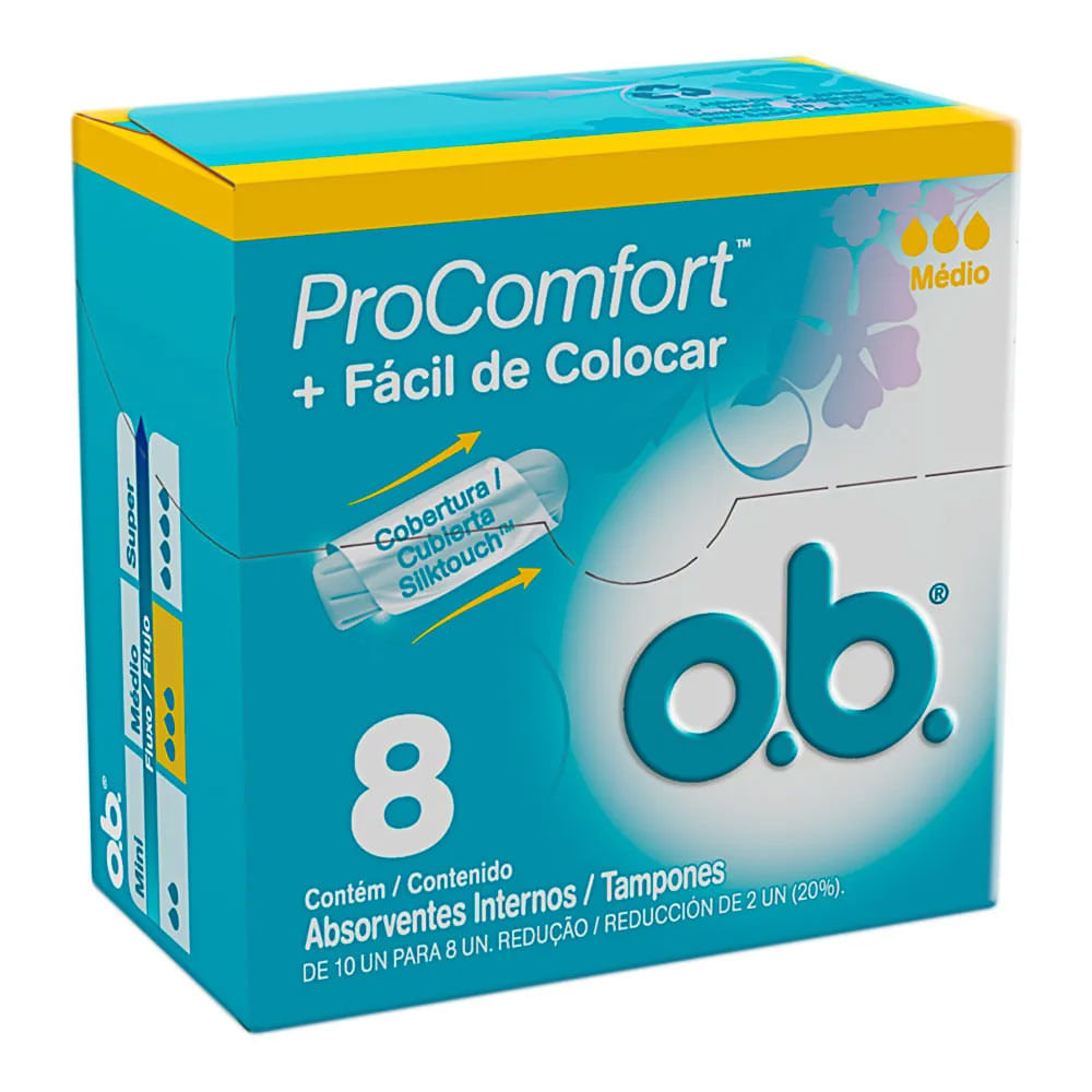 Absorvente Interno Ob Procomfort Medio 8 Unidades Farma 22 6266