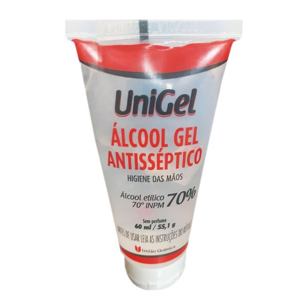 Álcool Gel 70% Unigel União Química Antisséptico 60ml