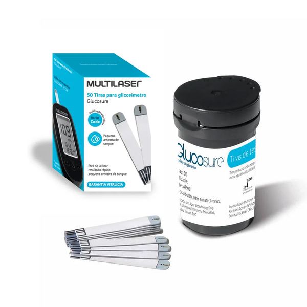 Tiras para Teste de Glicemia Multilaser HC130 50 Unidades