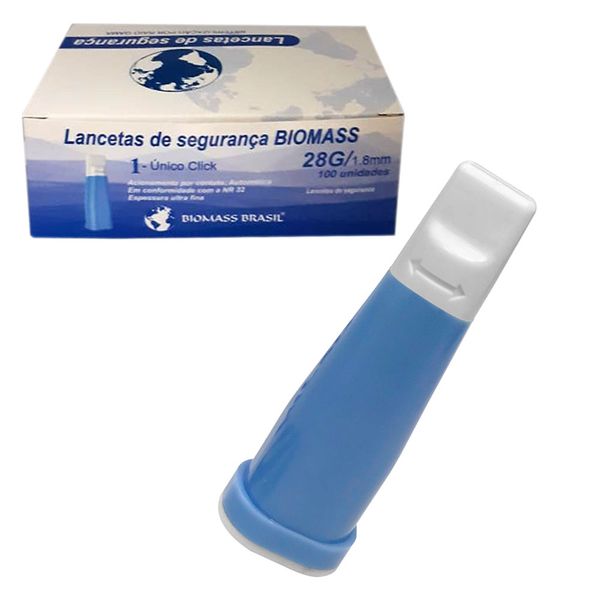 Lancetas de Segurança Biomass 28G 100 Unidades