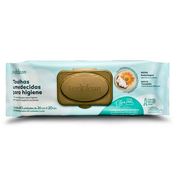 Toalhas Umedecidas FeelClean para Adultos 40 Unidades