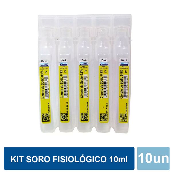 Kit Solução Cloreto de Sódio 0,9% IsoFarma com 10 unidades de 10ml cada