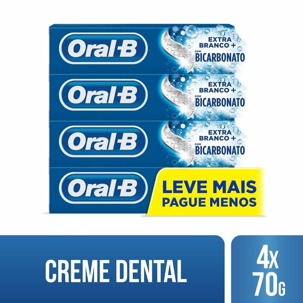 Creme Dental Oral-B Extra Branco com Bicarbonato Leve + Pague -