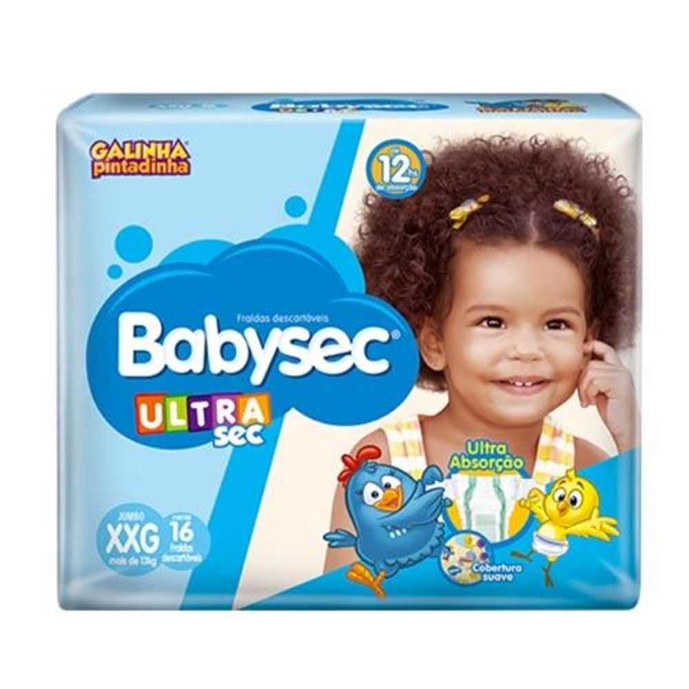 Fralda Babysec Ultrasec Jumbinho XXG 12 Unidades Farma 22