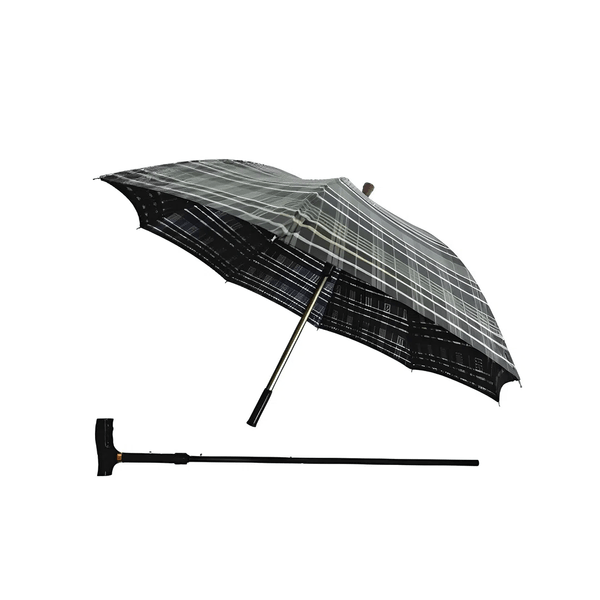 Bengala Aluminio Tipo T Com Guarda-Chuva Acoplado Macrolife